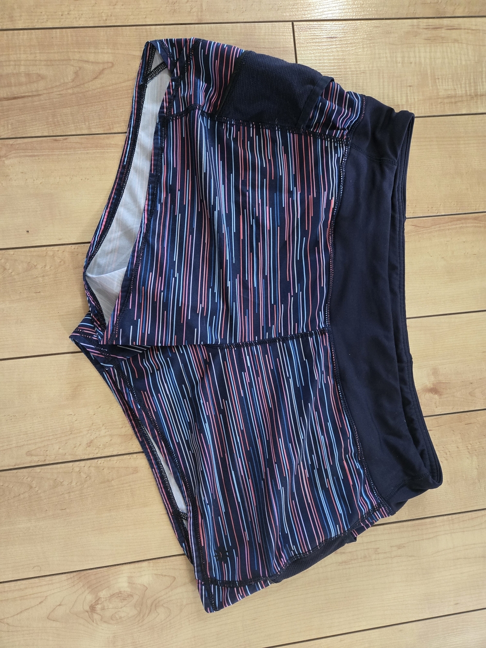 Athleta Shorts with Navy & Multicolor Stripe Print